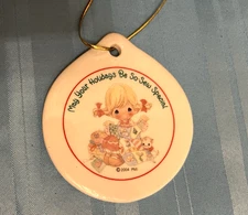 Precious Moments May Your Holidays Be So-Sew Special 2004 Quilt Girl Cat 2-SIDED