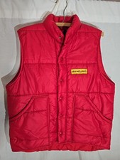 Vintage New Holland Farm Red Vest Jacket Size Large Made In USA