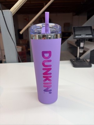 RARE - NEW DUNKIN' 2025 Stainless Steel Soft Touch Tumbler 24oz PURPLE