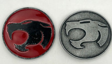 Thundercats Logo Belt Buckles Lot of 2 Red  Black Enamel Metal Retro 1980s