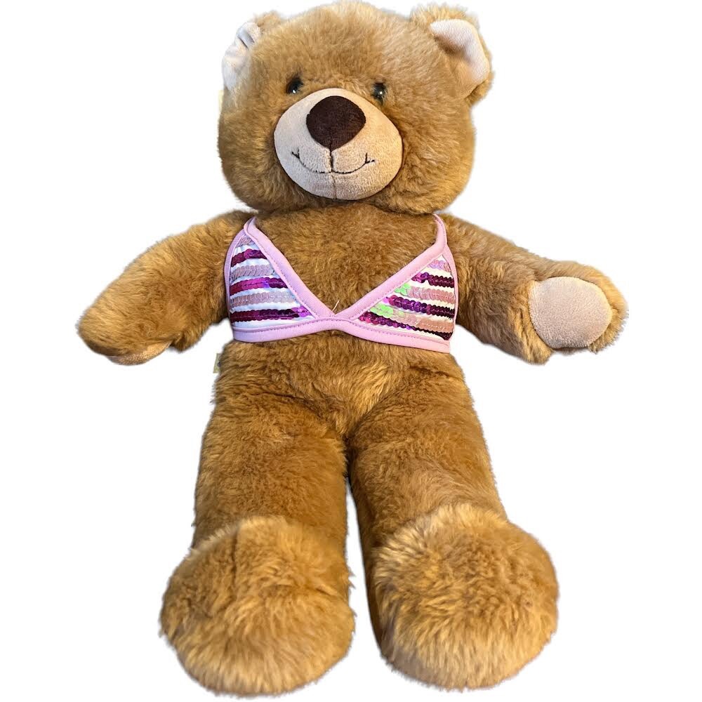 Build-A-Bear Workshop Light Brown Tan Teddy Bear Bikini Top Plush