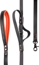 Culacos Dog Leash - Leather Training Double Handle and Bungee Design