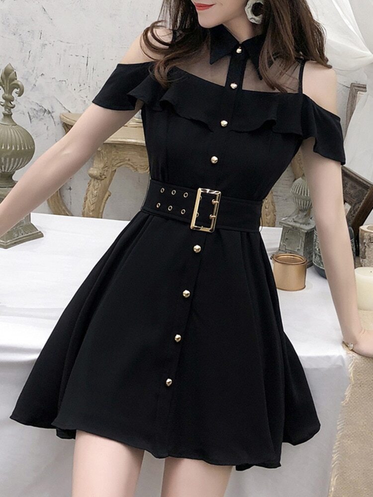 mini black work dress Patbo Radiant Fringe Mini Dress main image 0