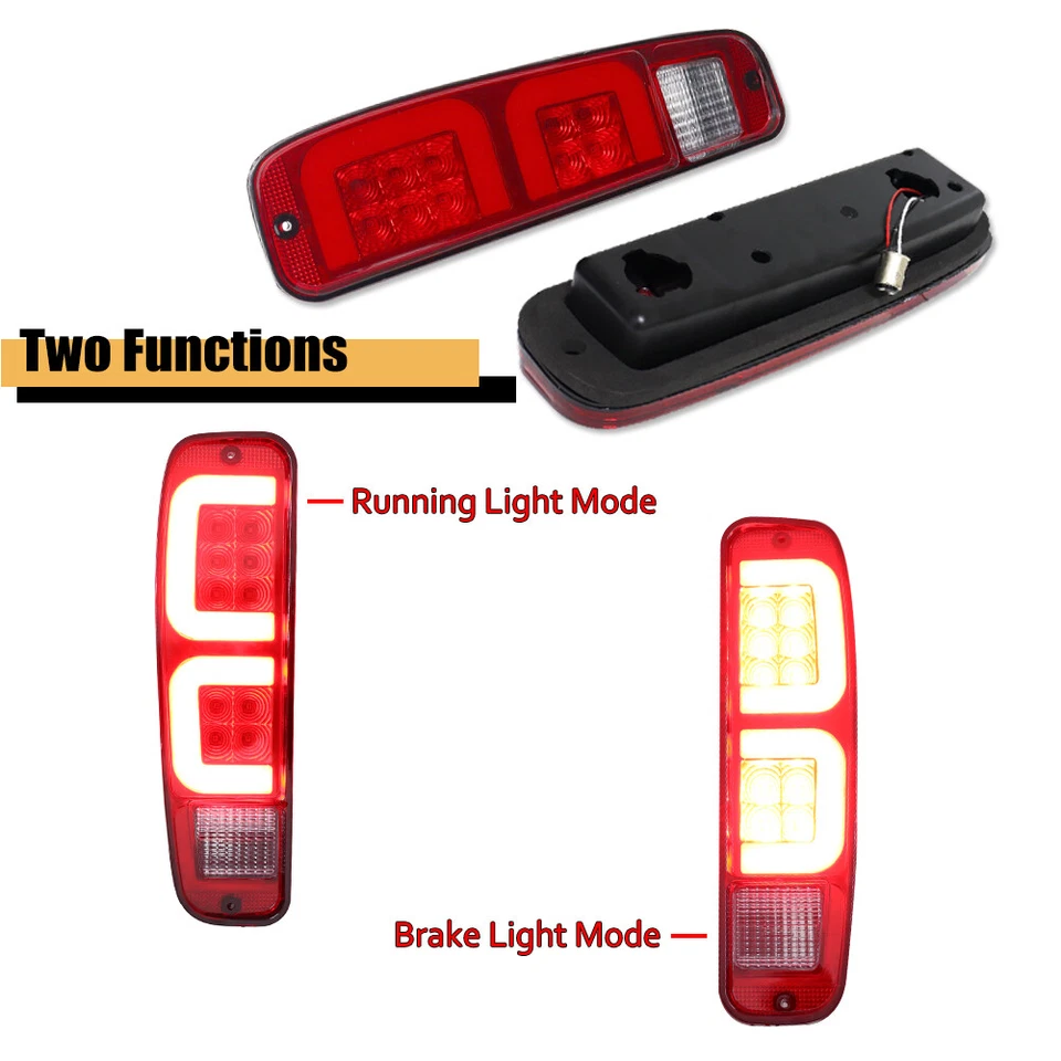 Red For 1973-1979 Ford F150/F250/F350 Bronco E100 E150 E250 E350 LED Tail Lights - Image 2 of 4