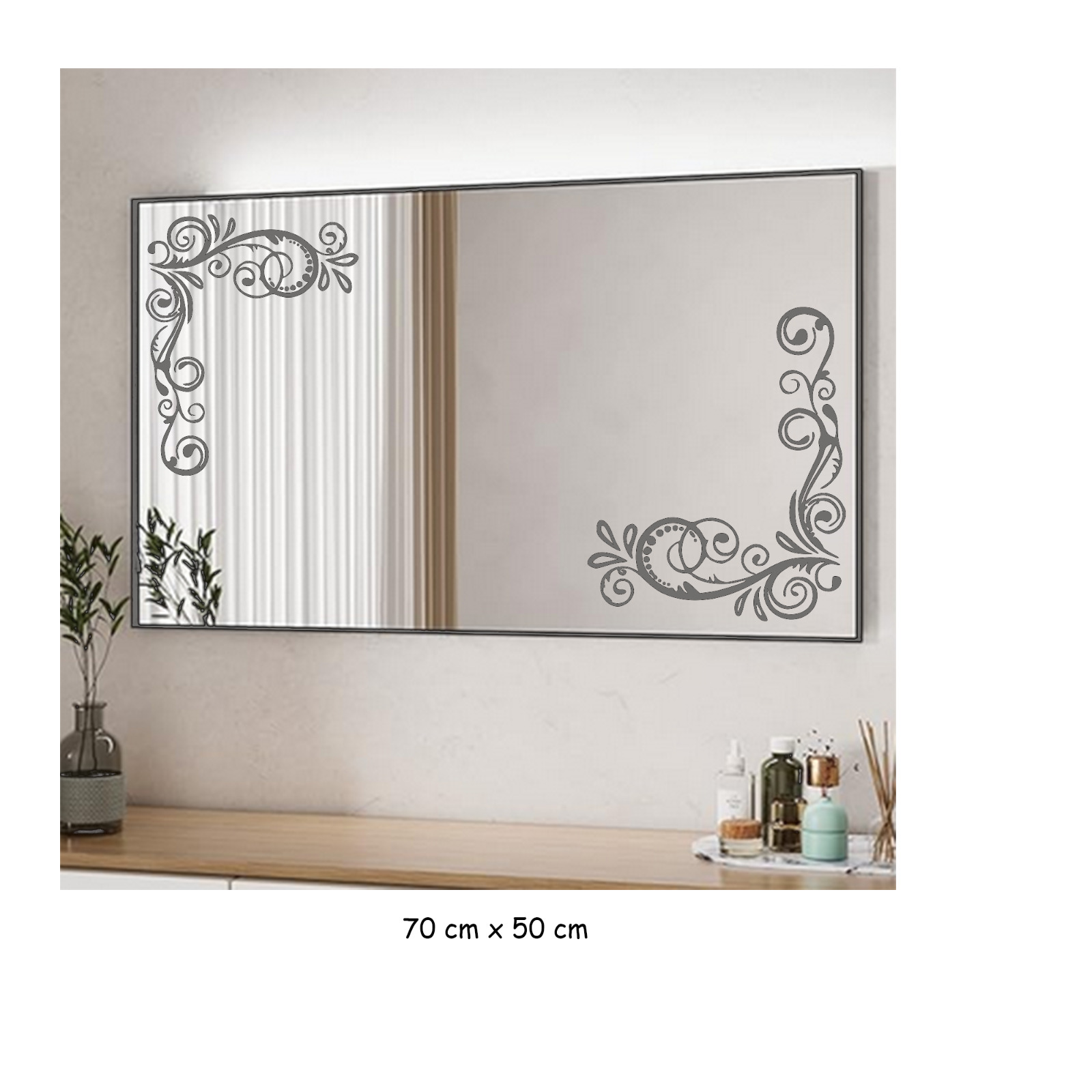 Deko Spiegel Wandspiegel Badezimmerspiegel Wandbehang mit Motiv edel Gravur H02