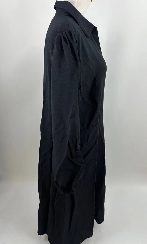 Vestido midi manga larga nine west negro rayón nailon para mujer L Foto 2 de 4