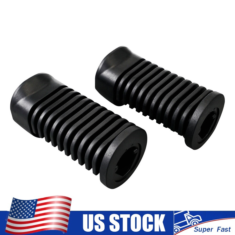 Black Hard Rubber Foot Pegs Pedals Cover Foot-Rests For Honda