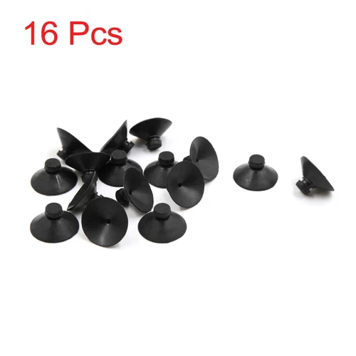 Aquarium Fish Tank Plastic Suction Cup Sucker Black 16Pcs 20mm Dia