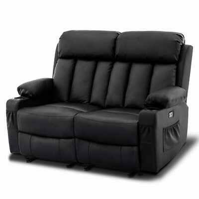 Lovupet Power Loveseat , Electric Reclining Loveseat Sofa with Massage 6075