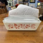 Vintage Pyrex Pink Gooseberry 1.5 qt Oven Refrigerator Dish #503 w/ Lid