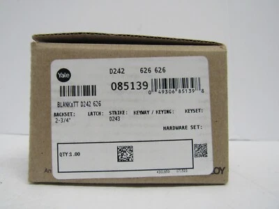 Yale Blank Plate by Thumbturn Deadbolt Satin Chrome Finish D242-626