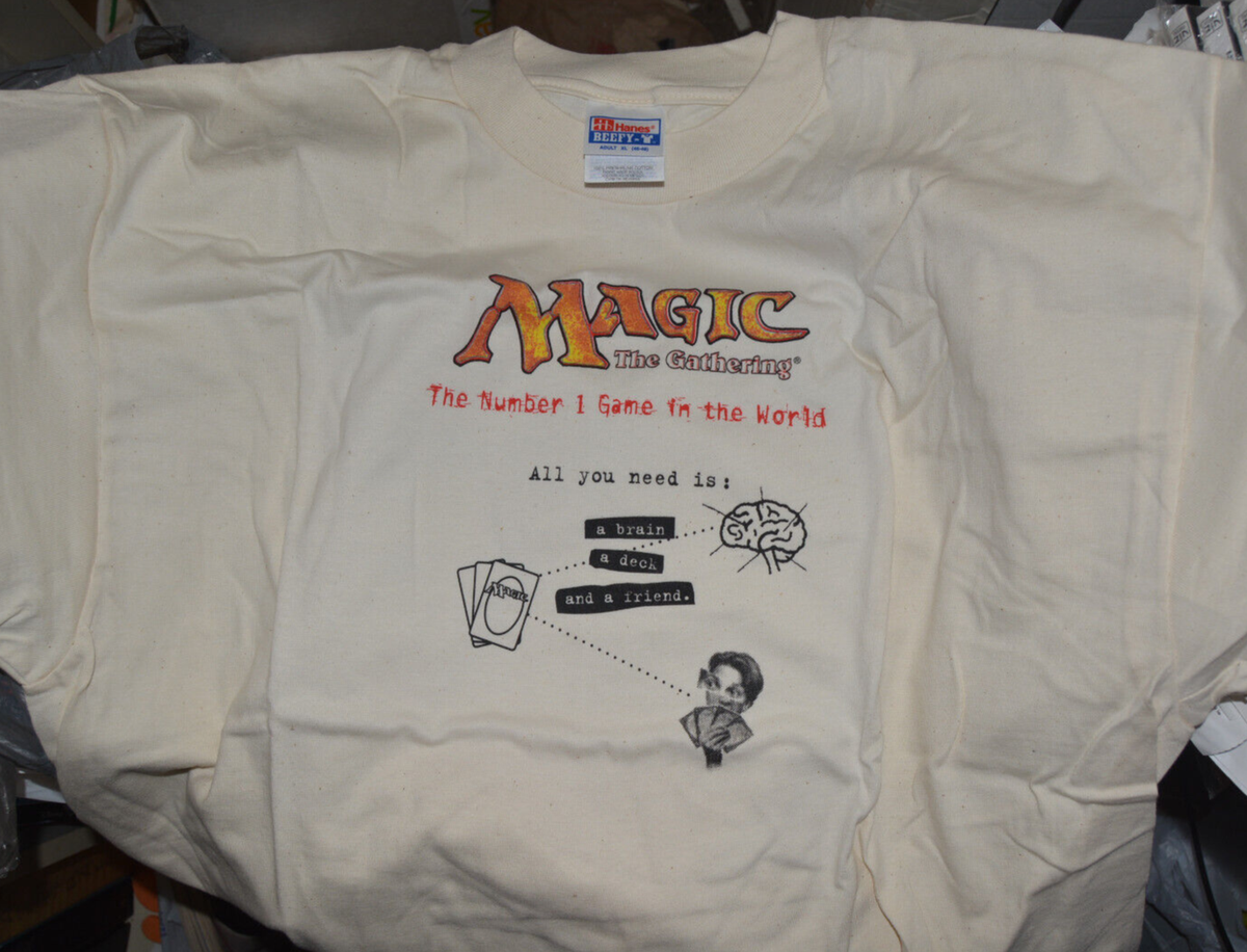 mtg  MAGIC:THE GATHERING 半袖Tシャツ XL VINTAGE MAGIC THE GATHERING TCG PROMOTIONAL XL T-SHIRT NEVER