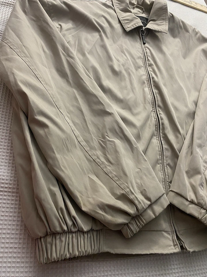 Croft & Barrow Beige Full Zip Bombers Jacket Size L Pockets Neutral 90s Retro - Image 4 of 4