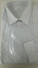 Calvin Klein Mens Button Up Long Sleeve Striped Dress Shirt Size 16 1/2 34/35 L
