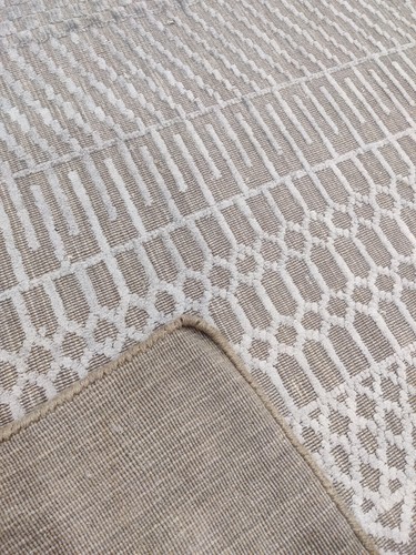 7 x 10 ft Area Rug for Living Room Loom-made Woven Grey Wool Viscose 200x300 cm - Picture 10 of 22
