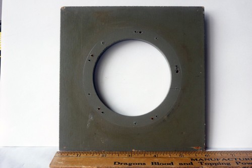 Original Grey Burke & James 6 x 6" Wooden Lens Board 81mm Hole Rare Find