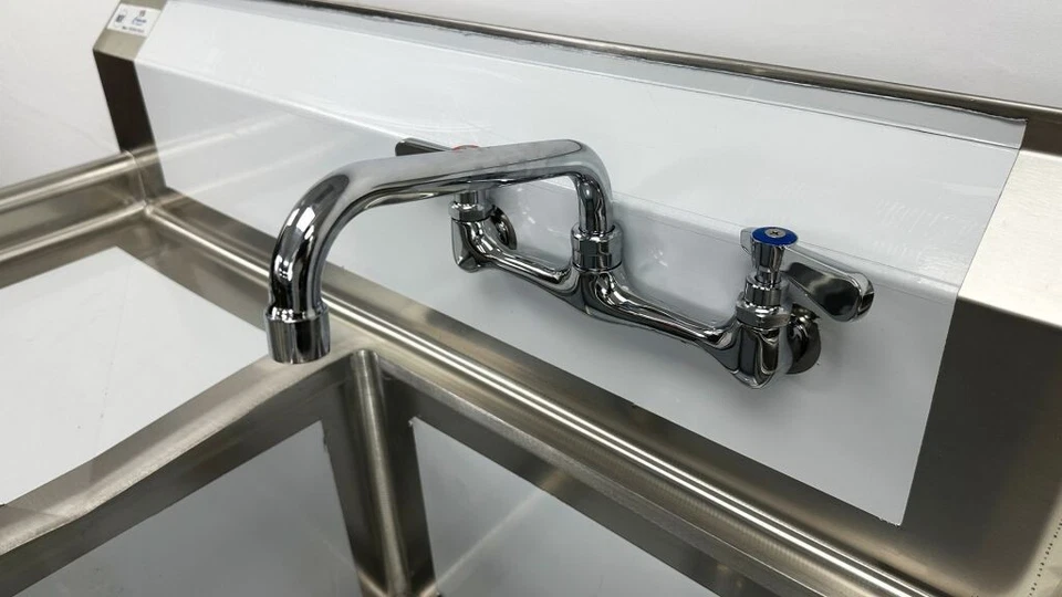 NEW 18" Stainless Steel Sink Left Compartment Faucet Included Commercial NSF - Image 4 of 4