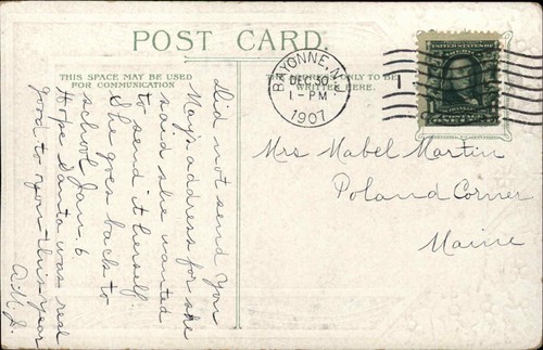Neujahr Eislaufen Junge schiebt Mädchen auf Schwanenstuhl um 1910 Vintage Postkarte - Bild 2 von 2