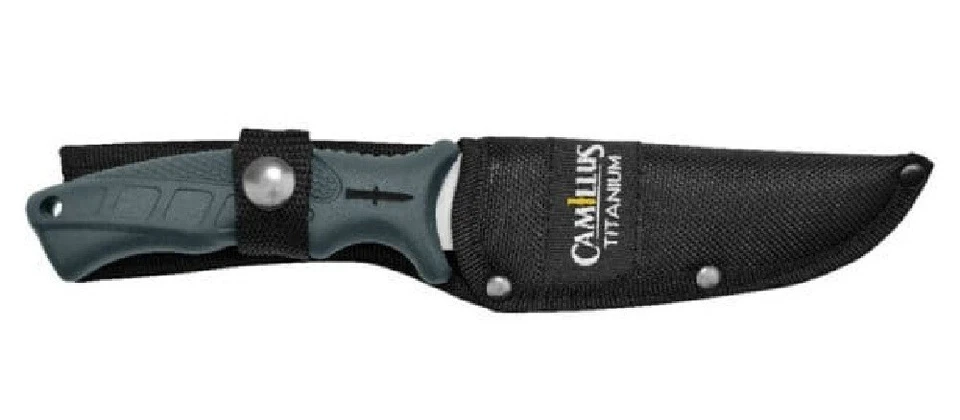 Camillus 9.5" Titanium Bonded Drop Point Hunter Fixed Blade Knife w/ Sheath - Image 4 of 4