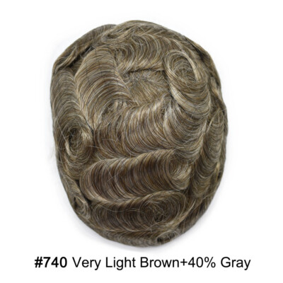 Mens Hair Replacement Ultra Thin Skin Toupee All Colors Hairpieces PU System Wig