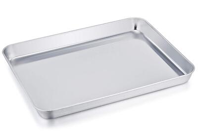 Stainless Steel Compact Toaster Oven Pan Tray Ovenware Professional 8x10x1