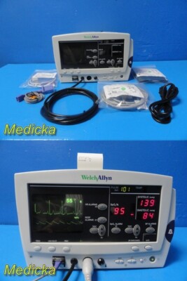 Welch Allyn Protocol 6200 Series Patient Monitor W/ ECG, SpO2, NBP Leads ~ 35145