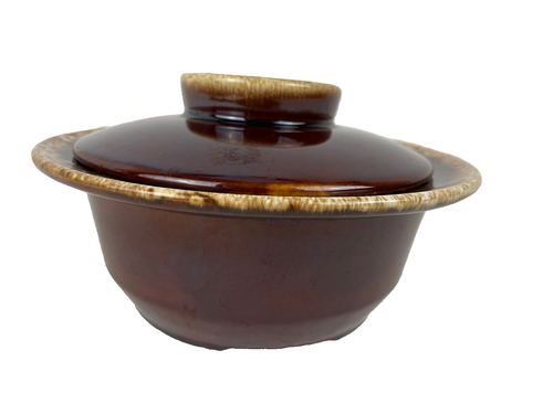 Cazuela redonda cubierta HULL 1 Qt con tapa a prueba de horno esmalte de goteo marrón EE. UU. - Imagen 7 de 7
