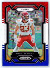 2023 Panini Prizm Drue Tranquill Red White and Blue #156 Kansas City Chiefs