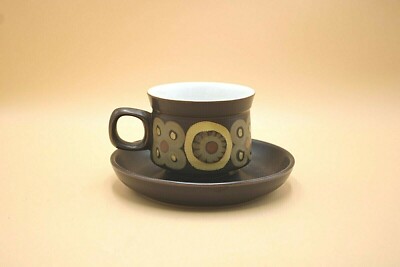 Denby Arabesque Gedeck Tasse Untertasse Set Design Gill Pemberton Retro Vintage
