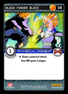 DBZ Dragon Ball Z TCG Card Panini Evolution S45 Black Finger Block