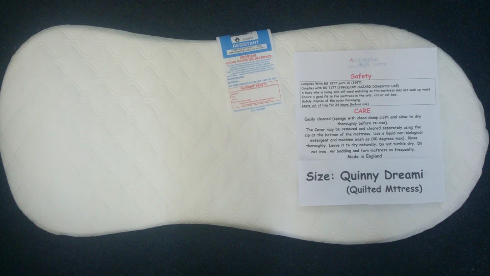 NEW DELUXE SAFETY MATTRESS FOR QUINNY BUZZ DREAMI CARRYCOT QUILTED MATTRESS
