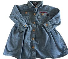 Vintage Polo Ralph Lauren baby girls' denim cotton shirtdress Size 12/18 Months