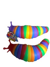 Autism Sensory Rainbow Fidget Slug Toy   Calming  Interactive Fidget -2 pack