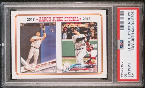 2023 Topps Heritage 🔥AARON JUDGE🔥Tribute #2 Rookie Featured PSA 10 💎 Gem Mint