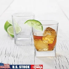 Clear Drinkware Glasses Set of 4 Stackable Durable Elegant Home Dining New