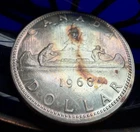 1966 Canada Silver Dollar Large Beads Variety ,Canadian UNC