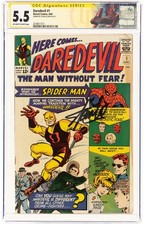 Daredevil 1 CGC 5.5  Signed STAN LEE Signature  Custom Label 1964 R7 211 cm