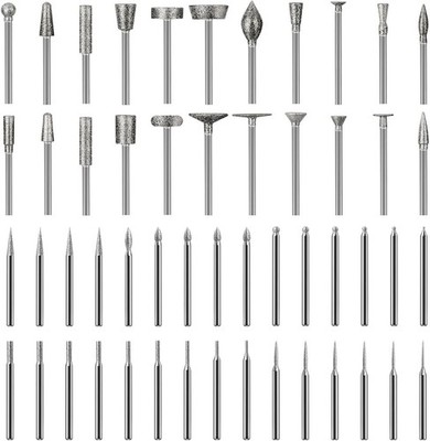 Diamant Fräser Set 52 Stück, Diamant Schleifstift Kompatibel mit Dremel Schle...
