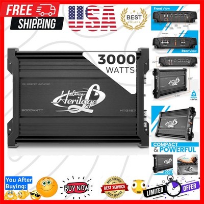 1 Channel Car Audio Amplifier, 3000 Watt, Monoblock, 2 Ohm, MOSFET, Nickel Pl...