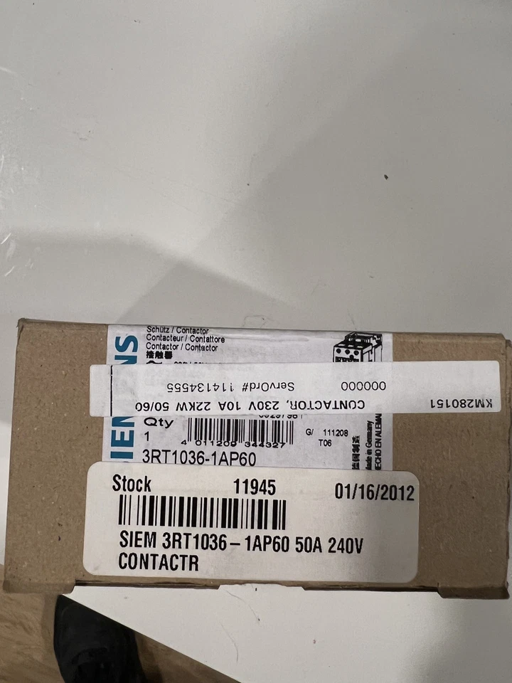 SIEMENS 3RT1036 - 1AP60 50A 240V NUEVO EN CAJA - Imagen 2 de 2