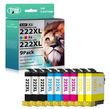 9 Pack T222 XL 222XL Replacement Ink Cartridges for WF-2960 XP-5200 Printer