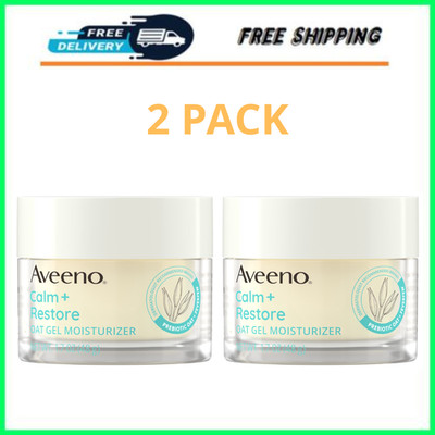 Aveeno Calm + Restore Oat Gel Facial Moisturizer, 1.7 Fl oz, 2 Pack