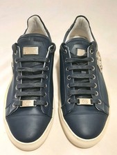 Philipp Plein Scarpe Uomo Sneaker Originali Pelle Blu Luxury Streetwear
