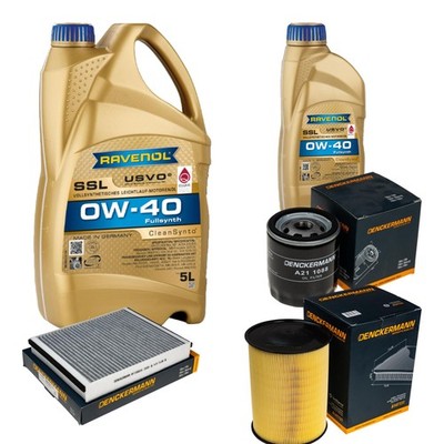 DENCKERMANN Inspektionspaket 6L RAVENOL SSL 0W-40 für Ford Focus III