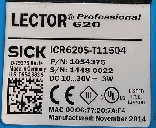 SICK ICR620S-T11504 / 1054375 LECTOR Image Based Code Reader Loc5E5/6 - Picture 2 of 4