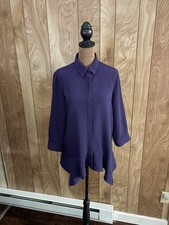 Simply Vera Vera Wang purple tunic top shirt blouse Size Small