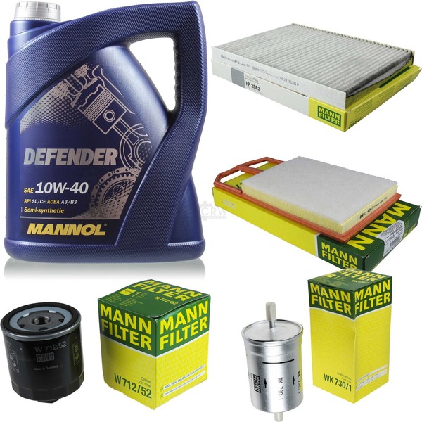 Mann Inspektionspaket 5L Mannol Defender 10W-40 FüR Seat Leon 1.6 16V 1.4-image