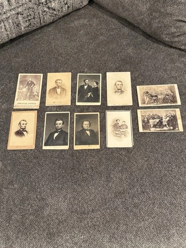 10 Abraham Lincoln CDV Photos / Carte de Visites - One Is of Stephen Douglas.