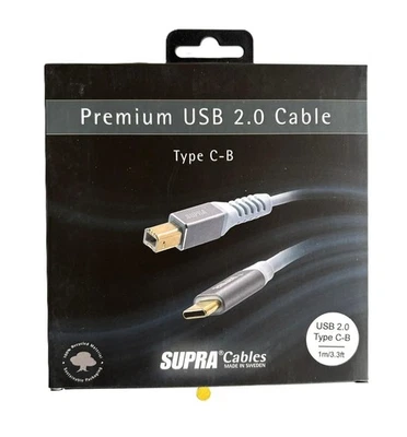 Supra Cables Premium USB 2.0 C-B USB Kabel USB C - USB B / Länge 1m - Bild 1 von 2
