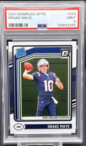 2024 Donruss Optic Drake Maye #229 Rated Rookie PSA 9 New England Patriots KK1